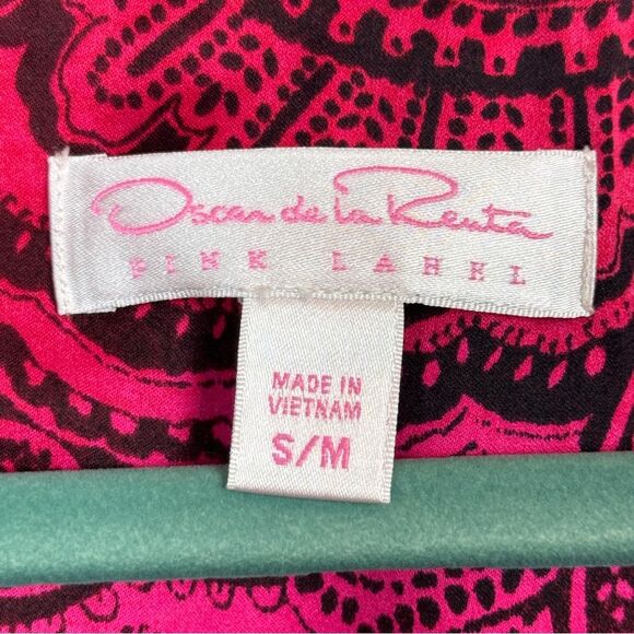 Oscar de la Renta Pink Label Zip Up Pink Satin Caftan S/M - Picture 5 of 10